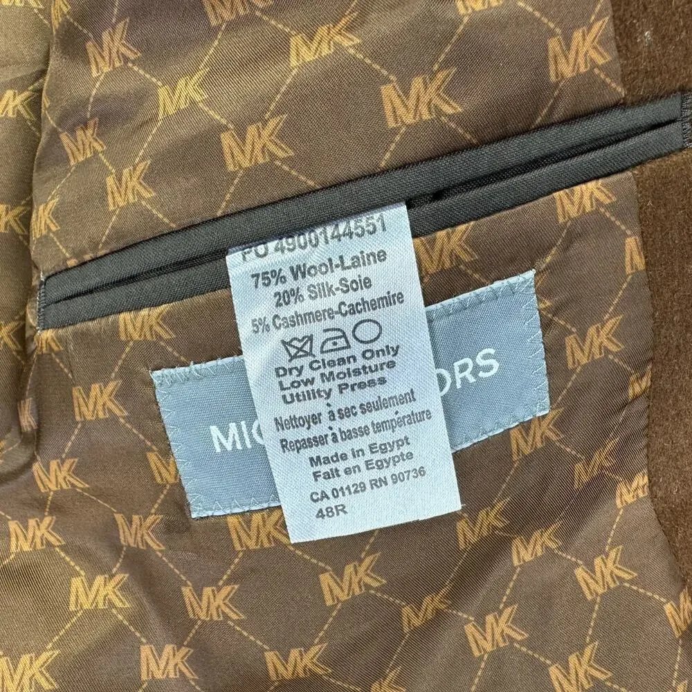 Michael Kors Mens Kipp Wool Cashmere Luxury Classic Fit Sport Coat Vicuna 48R